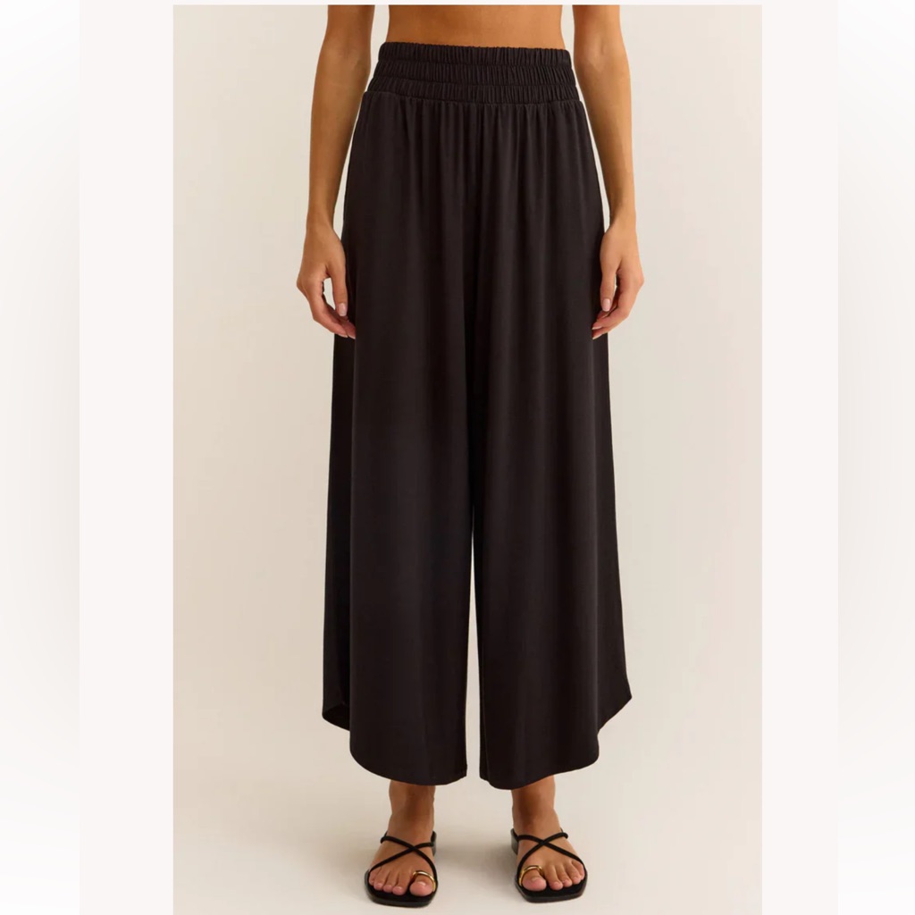 Z Supply Black Maxi Skirt-Style Wide Leg Pants